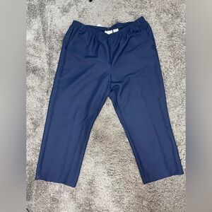 Alfred Dunner navy short elastic pull on classic pant trousers women’s size 20W